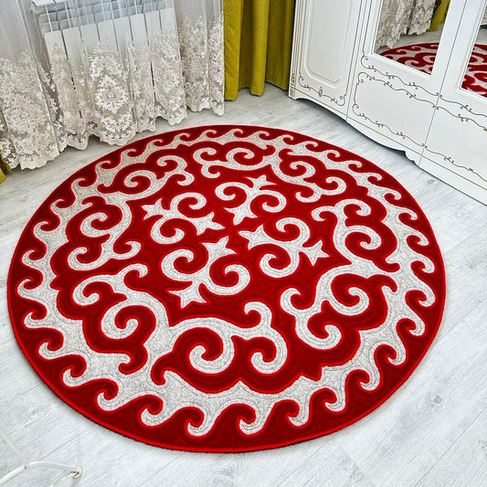 Felt Shyrdak 100% Wool 150/150 cm 1018 Red circle SET