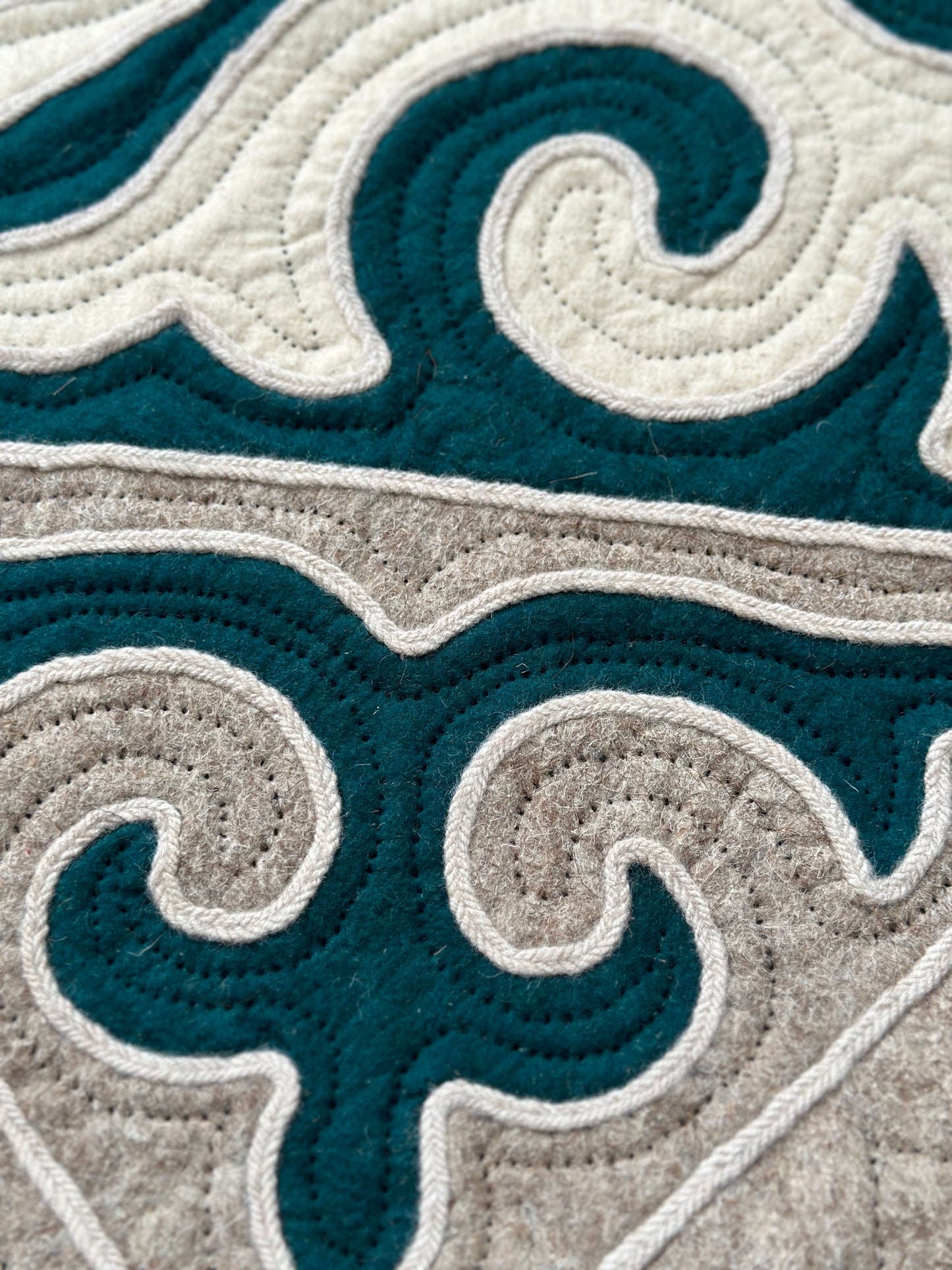 Felt Shyrdak Rug 100% Wool Emerald